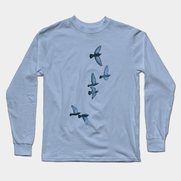 flying birds Long Sleeve T-Shirt by frndpndrlc